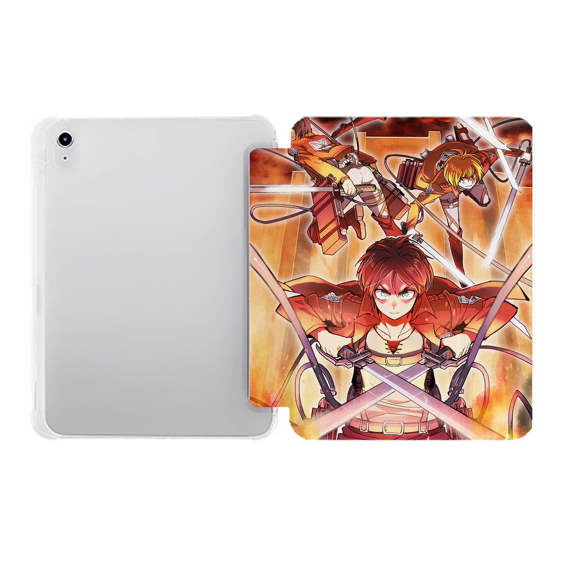 （画像用） 進撃の巨人 Attack on Titan IPad ケース ペン収納付き 三つ折りスタンド PUレザー×シリコン 対応機種9.5/10.5/10.9インチ